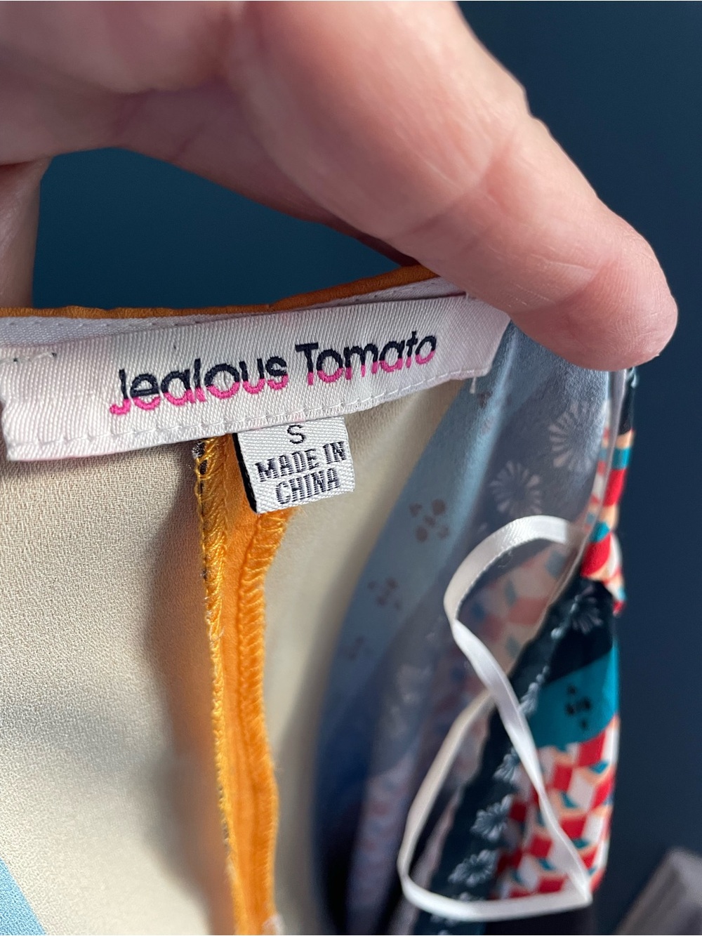 Jealous Tomato Boho Cropped Faux Wrap Top Back Size Small Black Red Teal - Picture 9 of 11